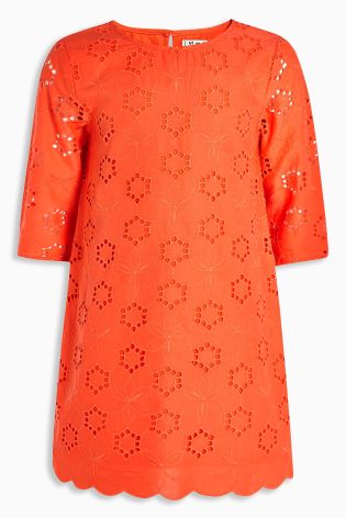 Orange Broderie Dress (3-16yrs)